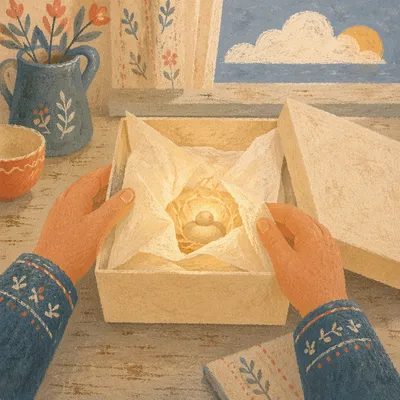 Joyful Hands Opening a Glowing Gift Box