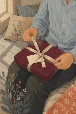Joyful Hands Opening Burgundy Gift Box