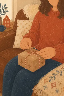 Joyful Hands Opening Rustic Christmas Gift