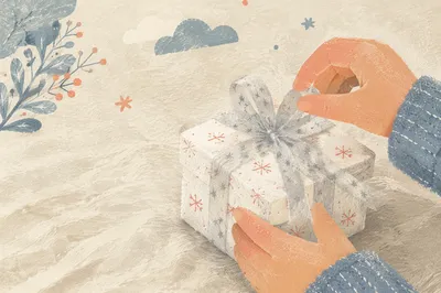 Joyful Hands Opening Winter Gift Box
