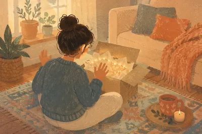 Joyful Gift Box Opening at Home