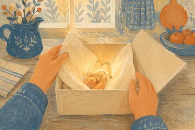Joyful Hands Opening a Glowing Gift Box
