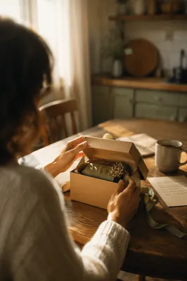 Joyful Gift Opening in Morning Light