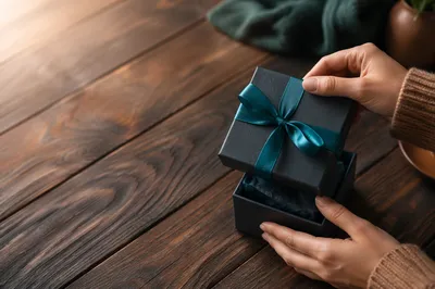 Joyful Hands Opening Teal Ribbon Gift