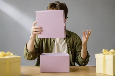 Joyful Surprise Gift Box Opening Moment