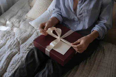 Joyful Hands Opening Burgundy Gift Box