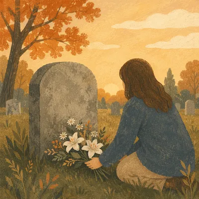 Flowers Placed at Quiet Grave Memorial