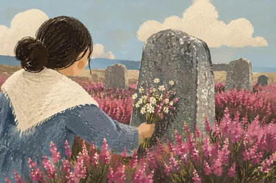 Quiet Memorial Garden Flower Tribute