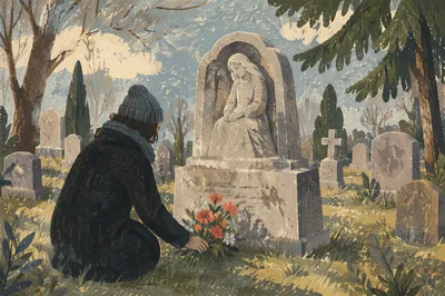Tender Grave Memorial Flower Tribute