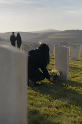 Quiet Morning Flowers at Rural Grave Memorial
