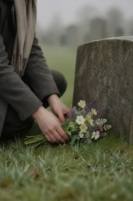 Tender Wildflowers at Quiet Grave Memorial