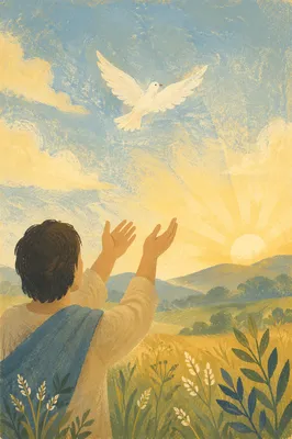 White Dove Released at Golden Sunrise