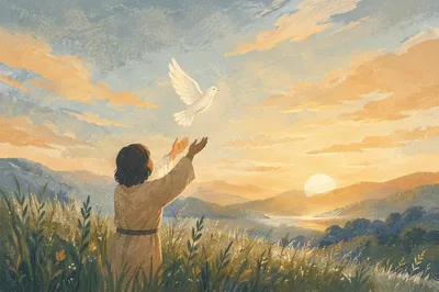 Releasing a Dove at Sunrise
