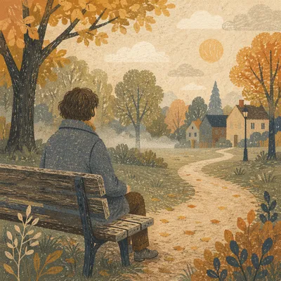 Solitary Reflection on a Park Bench