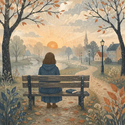 Solitary Dawn Prayer on Park Bench