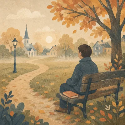 Contemplative Morning on a Park Bench