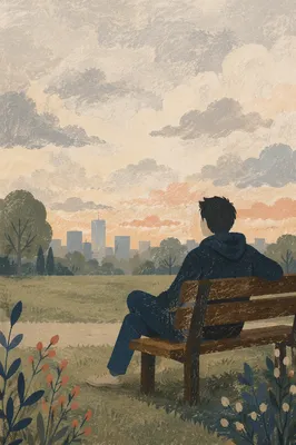 Solitary Contemplation on a Park Bench