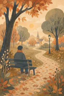 Solitary Reflection on Park Bench