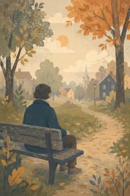 Solitary Reflection on a Park Bench