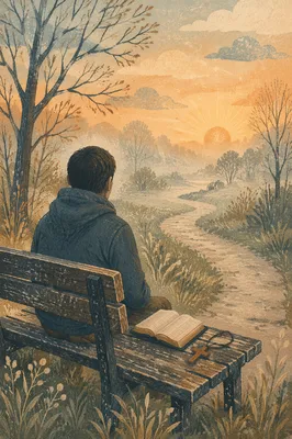 Quiet Morning Prayer on Park Bench