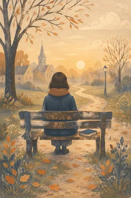 Quiet Dawn Prayer on Park Bench