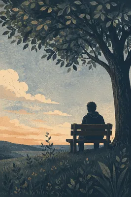 Solitary Contemplation on a Park Bench
