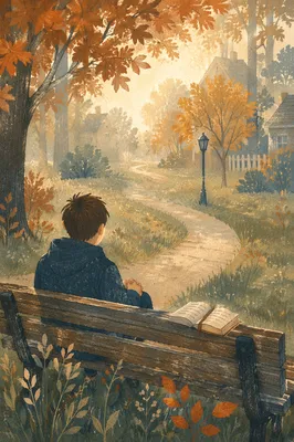 Quiet Bible Reflection on Autumn Park Bench
