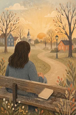 Prayerful Dawn Reflection on Park Bench