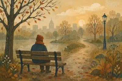 Quiet Contemplation on a Park Bench