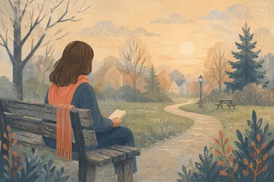 Quiet Park Devotion on a Morning Bench