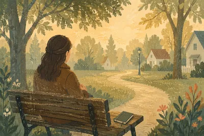 Solitary Morning Reflection on Park Bench