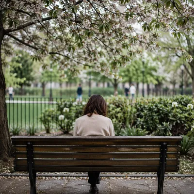 Solitary Reflection on a Park Bench