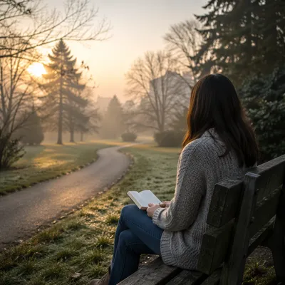 Solitary Park Bench Morning Devotion