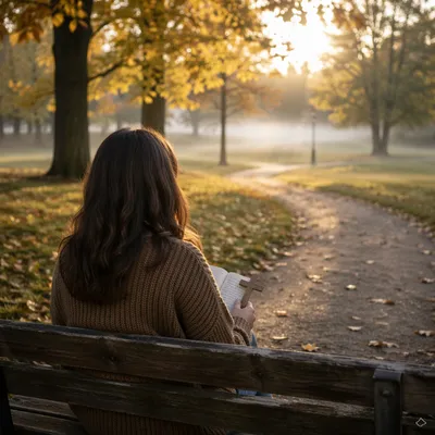 Quiet Prayer on an Autumn Park Bench