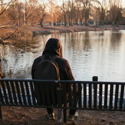 Quiet Prayerful Moment by Winter Lake
