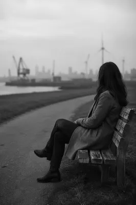 Solitary Contemplation on Park Bench