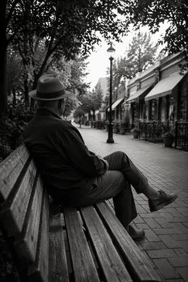 Solitary Reflection on a Park Bench