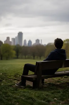 Solitary Reflection on a Quiet Park Bench