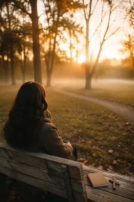 Solitary Dawn Prayer on Park Bench