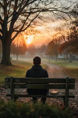 Solitary Dawn Prayer on Park Bench