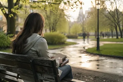 Solitary Park Bench Prayerful Contemplation