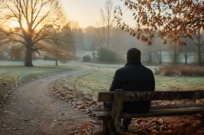 Solitary Morning Prayer on Park Bench