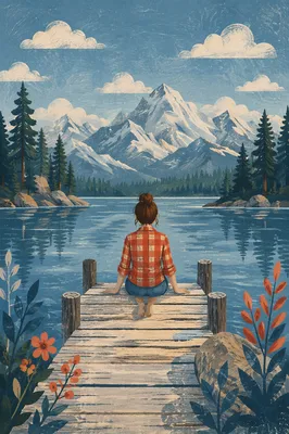 Quiet Lakeside Reflection on a Wooden Dock