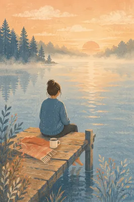 Peaceful Morning on Lakeside Dock