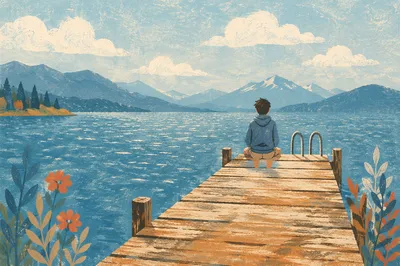 Peaceful Solitude on a Lakeside Dock