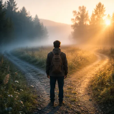Prayerful Choice at Misty Crossroads