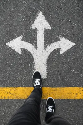 Feet at Crossroads Choosing a Path
