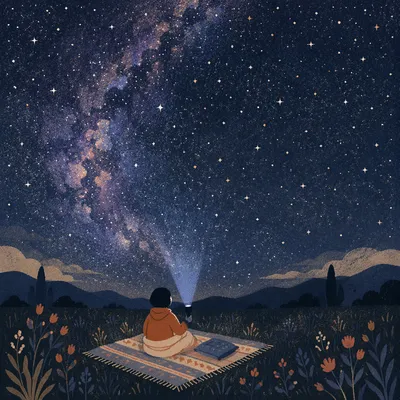Solitary Stargazer Under Vast Milky Way