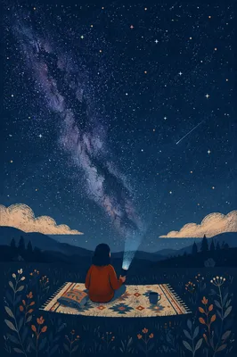 Solitary Stargazer Under Milky Way Sky