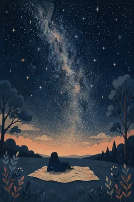 Solitary Stargazer Under Vast Galactic Night